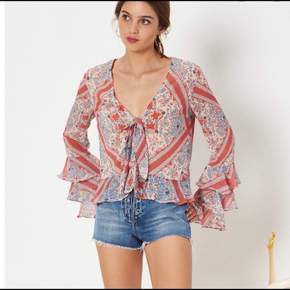 Tularosa Tops - Host Pick! Tularosa Winnie Top in Bandana Print-S